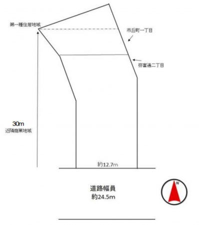 名古屋市瑞穂区彌富通、土地の間取り画像です