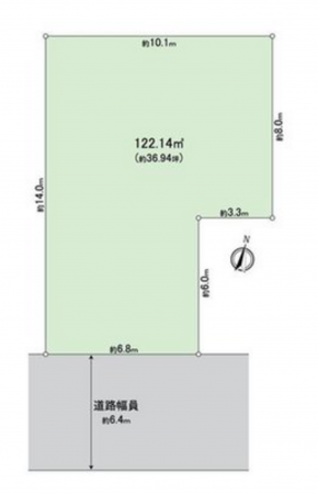 名古屋市天白区元八事、土地の間取り画像です