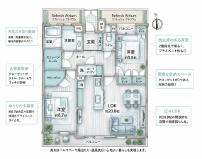 名古屋市瑞穂区彌富町円山、中古マンションの間取り画像です