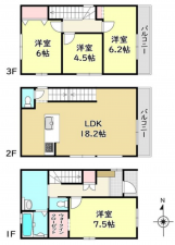 名古屋市瑞穂区雁道町、新築一戸建ての間取り画像です