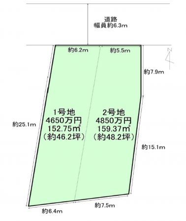名古屋市瑞穂区平郷町、土地の間取り画像です
