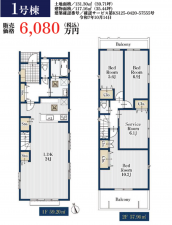 名古屋市昭和区元宮町、新築一戸建ての間取り画像です