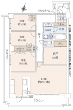 名古屋市千種区東明町、中古マンションの間取り画像です