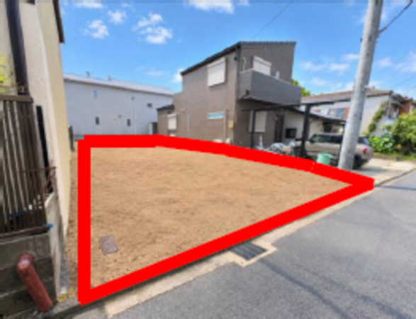 名古屋市瑞穂区御劔町、土地の前面道路を含む現地写真画像です