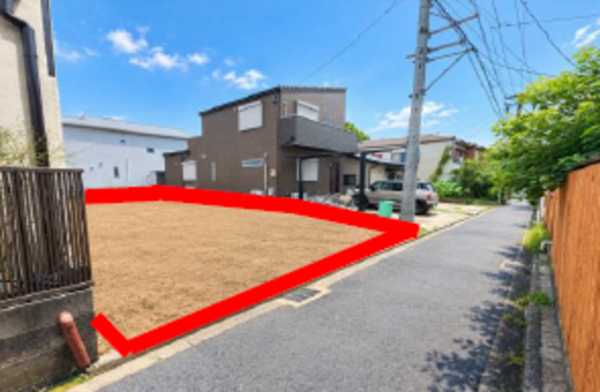 名古屋市瑞穂区御劔町、土地の前面道路を含む現地写真画像です