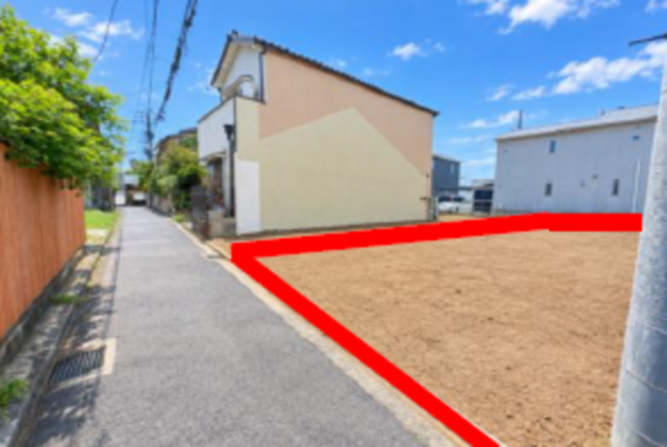 名古屋市瑞穂区御劔町、土地の前面道路を含む現地写真画像です