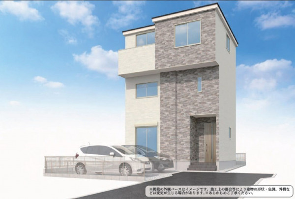 名古屋市瑞穂区直来町、新築一戸建ての完成予想図（外観）画像です