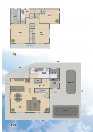 名古屋市昭和区八事富士見、中古一戸建ての間取り画像です