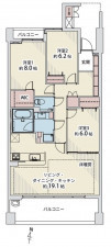 名古屋市千種区日和町、中古マンションの間取り画像です