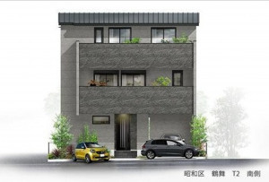 名古屋市昭和区鶴舞、新築一戸建ての完成予想図（外観）画像です
