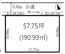 春日部市豊町、土地の間取り画像です
