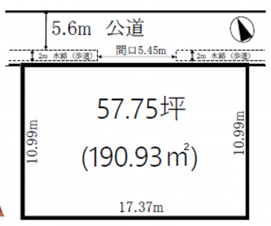春日部市豊町、土地の間取り画像です
