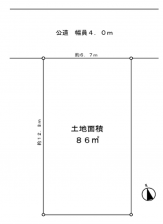春日部市内牧、土地の間取り画像です