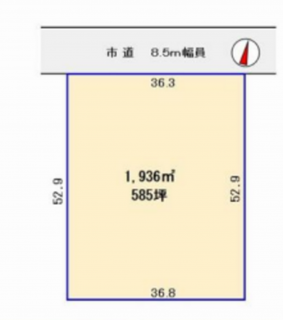 春日部市谷原新田、土地の間取り画像です