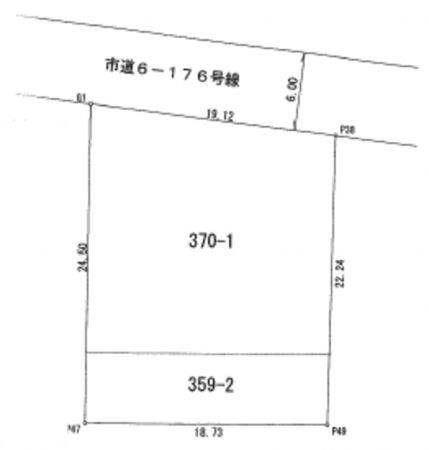 春日部市武里中野、土地の間取り画像です