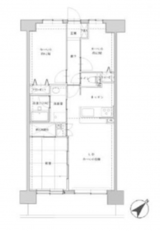 春日部市中央、中古マンションの間取り画像です