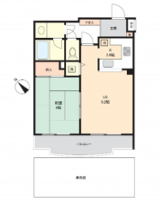 春日部市谷原、中古マンションの間取り画像です