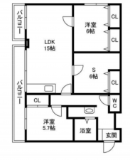 春日部市中央、中古マンションの間取り画像です