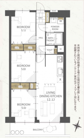 春日部市谷原、中古マンションの間取り画像です
