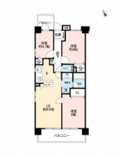 春日部市上蛭田、中古マンションの間取り画像です