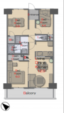 春日部市大場、中古マンションの間取り画像です