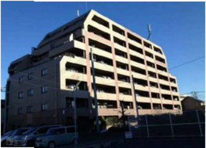 春日部市備後東、中古マンションの外観画像です