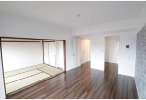 春日部市一ノ割、中古マンションの居間画像です