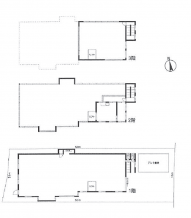 春日部市豊野町、収益物件/倉庫の間取り画像です