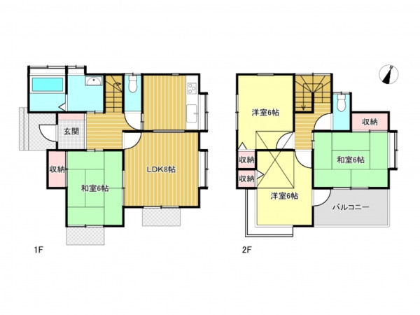 春日部市西金野井、中古一戸建ての間取り画像です