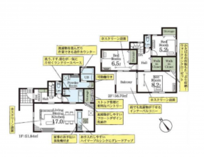 春日部市豊野町、新築一戸建ての間取り画像です