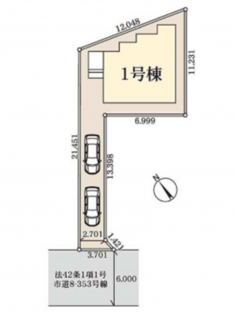 春日部市豊野町、新築一戸建ての画像です