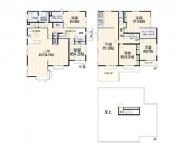 春日部市増田新田、中古一戸建ての間取り画像です