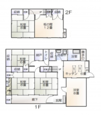 春日部市永沼、中古一戸建ての間取り画像です