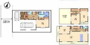 春日部市緑町、新築一戸建ての間取り画像です