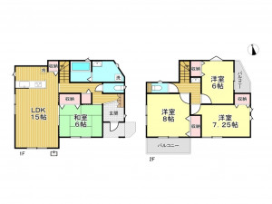 春日部市新宿新田、新築一戸建ての間取り画像です