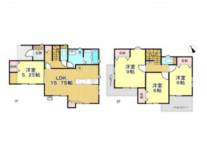 春日部市新宿新田、新築一戸建ての間取り画像です