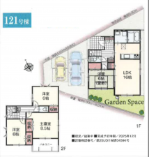 春日部市新宿新田、新築一戸建ての間取り画像です