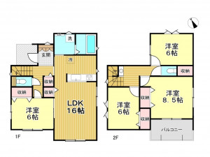 春日部市新宿新田、新築一戸建ての間取り画像です