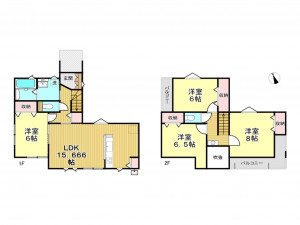 春日部市新宿新田、新築一戸建ての間取り画像です