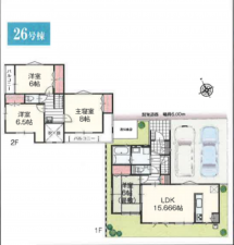 春日部市新宿新田、新築一戸建ての間取り画像です