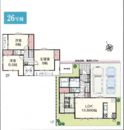春日部市新宿新田、新築一戸建ての間取り画像です