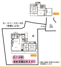 春日部市大枝、中古一戸建ての間取り画像です