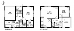春日部市南、新築一戸建ての間取り画像です