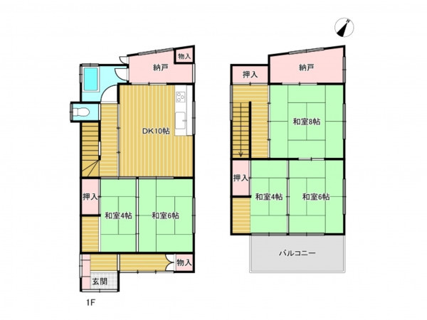 春日部市緑町、中古一戸建ての間取り画像です