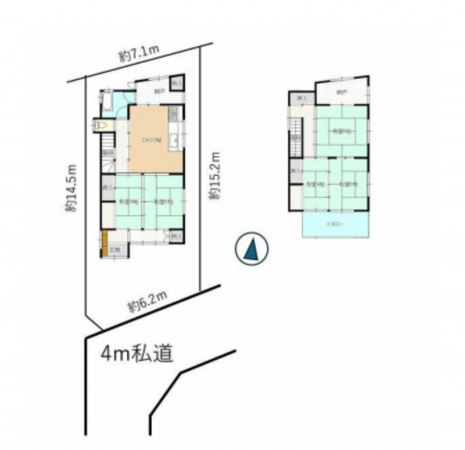 春日部市緑町、中古一戸建ての間取り画像です