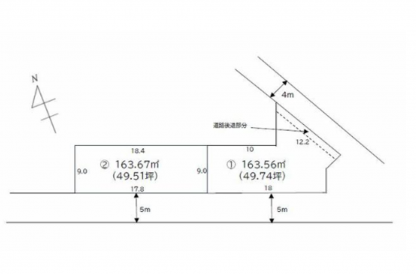 春日部市大衾、土地の画像です