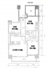 春日部市粕壁東、中古マンションの間取り画像です
