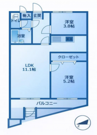 春日部市備後東、中古マンションの間取り画像です