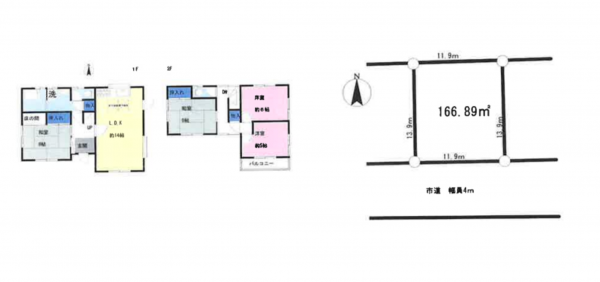 春日部市米島、中古一戸建ての間取り画像です