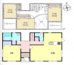 春日部市東中野、中古一戸建ての間取り画像です